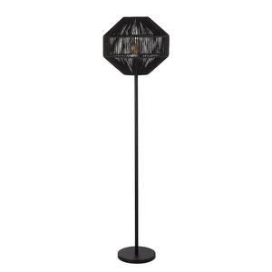 Lampadaire Wicker 1 ampoule Acier / Tissu - Noir