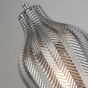 Lampada a sospensione a 1 luce Chevron Vetro fumé / Acciaio - Argento / Trasparente