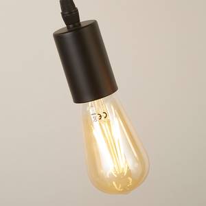 Lampada a sospensione a 4 luci Woody Rame / Acciaio - Nero / Marrone