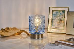 Tafellamp Chic Glamour gekleurd glas/aluminium - messingkleurig