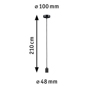 Hanglamp Neordic Tilla aluminium/microvezel - Zwart - 10 x 10 cm