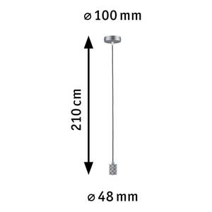 Pendelleuchte Neordic Tilla Aluminium / Microfaser - Grau - 10 x 10 cm