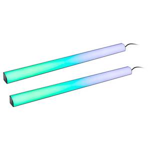 Barres LED Dynamic Rainbow Aluminium / Polycarbonate - Noir - Lot de 2 - Hauteur : 61 cm