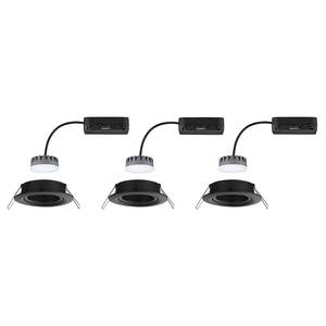 Inbouwlamp Nova Plus Coin set van 3 aluminium - zwart - set van 3 - 8 x 8 cm