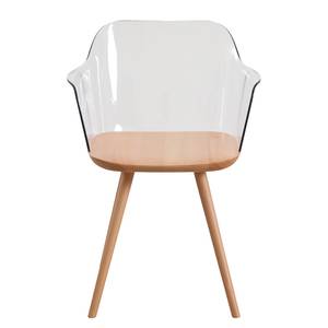 2er Set Esszimmerstühle Suty Durchsichtig - Metall - Kunststoff - Holz teilmassiv - 57 x 77 x 55 cm