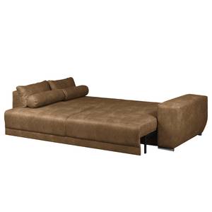 Bigsofa Cubba Antiklederlook - Microfaser Priya: Braun