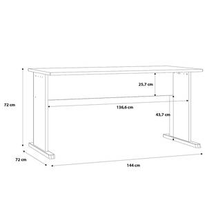 Schreibtisch Patal Weiß - Breite: 144 cm