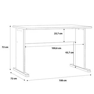 Schreibtisch Patal Weiß - Breite: 108 cm