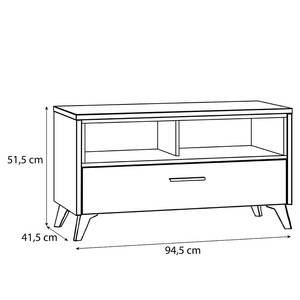 Banc de vestibule Ildera Imitation chêne en étain