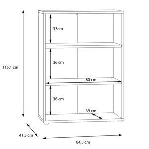 Aktenregal Hipple Zinneiche Dekor - Höhe: 115 cm