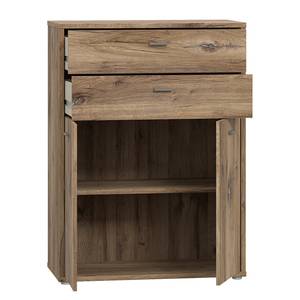 Armoire bureau Hipple 115 cm 2 tiroirs Imitation chêne en étain