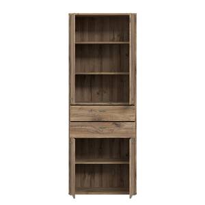 Armoire bureau Hipple 226 cm 2 tiroirs Imitation chêne en étain