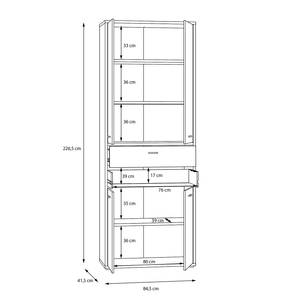 Aktenschrank Hipple 226 cm 2 Schubladen Zinneiche Dekor