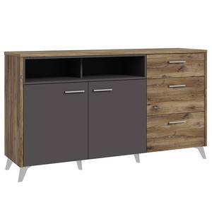 Dressoir Ildera tin-eikenhouten look/grijs - Breedte: 159 cm