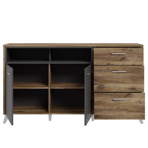 Dressoir Ildera tin-eikenhouten look/grijs - Breedte: 159 cm