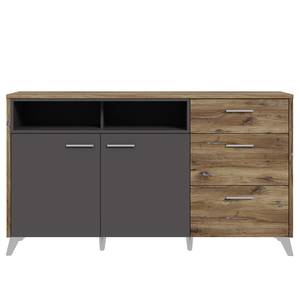 Dressoir Ildera tin-eikenhouten look/grijs - Breedte: 159 cm