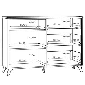 Sideboard Ildera Zinneiche Dekor / Grau - Breite: 125 cm