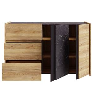 Sideboard Sloken Eiche Dekor / Marmor Schwarz Dekor