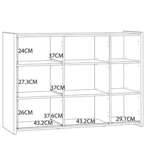 Kast Sloken 123 cm eikenhouten look/zwarte marmeren look