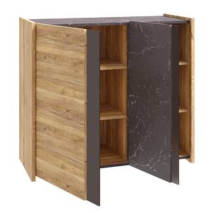 Kast Sloken 99 cm eikenhouten look/zwarte marmeren look