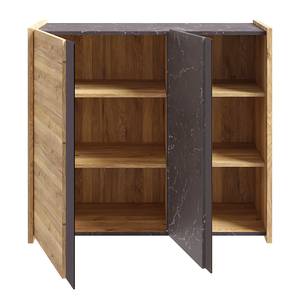 Kast Sloken 99 cm eikenhouten look/zwarte marmeren look