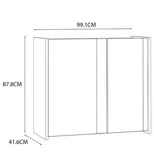 Buffet Sloken 99 cm Imitation chêne / Imitation marbre noir