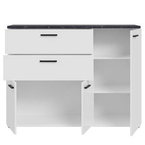 Kast Ceccano met 2 lades zwarte marmeren look/wit