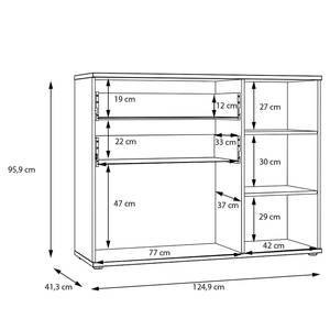 Kast Ceccano met 2 lades zwarte marmeren look/wit