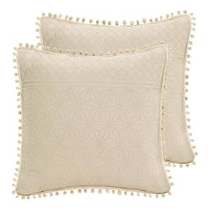 Set di 2 federe per cuscino Ladore Poliestere - Beige - 45 x 45 cm