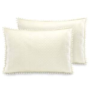 Kussen Ladore set van 2 polyester - Crème - 70 x 50 cm