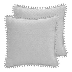 Housses de coussin Ladore - Lot de 2 Polyester - Gris clair - 45 x 45 cm