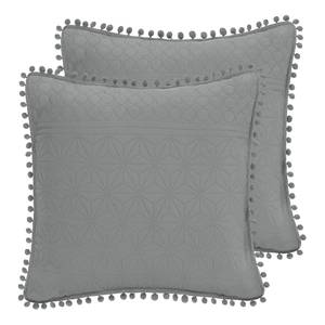 Housses de coussin Ladore - Lot de 2 Polyester - Graphite - 45 x 45 cm