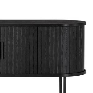 Tv-meubel BARAWOH fineer van echt hout - Eikenhout zwart - Breedte: 120 cm