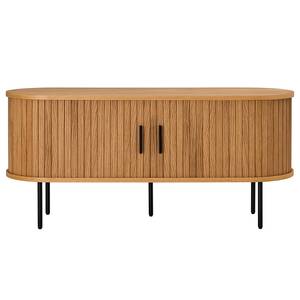 Tv-meubel BARAWOH fineer van echt hout - Eik - Breedte: 120 cm