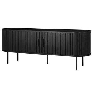 Meuble TV BARAWOH Plaqué bois véritable - Chêne noir - Largeur : 150 cm