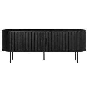 Meuble TV BARAWOH Plaqué bois véritable - Chêne noir - Largeur : 150 cm