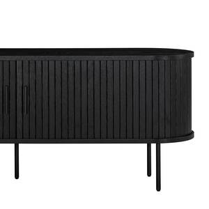 Meuble TV BARAWOH Plaqué bois véritable - Chêne noir - Largeur : 150 cm