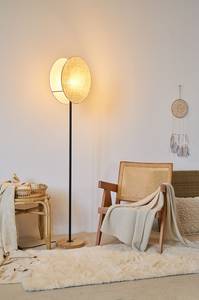 Staande lamp Boho Darling metaal / deels massief hout / textiel - beige - 1 lichtbron