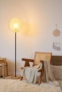 Staande lamp Boho Darling metaal / deels massief hout / textiel - beige - 1 lichtbron