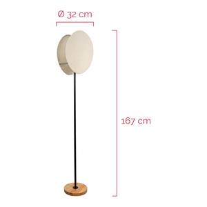 Lampadaire Boho Darling Métal / Partiellement en bois massif / Textile - Beige - 1 ampoule