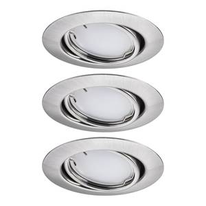 LED-Einbauleuchte Coin 3er-Set Dimmbar Metall - Grau - 1-flammig - Grau