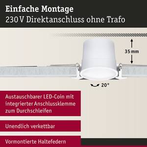 LED-Einbauleuchte Coin 3er-Set Dimmbar Metall - Grau - 1-flammig - Grau