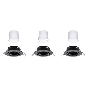 Spots LED Coin - Lot de 3 - Variable Métal - Noir - 1 ampoule - Noir