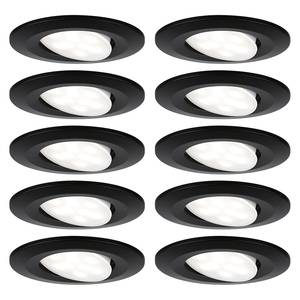 Spots encastrables LED Calla - Lot de 10 Matière plastique / Noir - 1 ampoule
