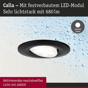 Spots encastrables LED Calla - Lot de 10 Matière plastique / Noir - 1 ampoule