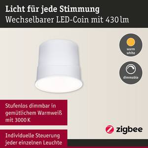 LED-Leuchtmittel Coin Dimmbar Kunststoff - Weiß - 1-flammig