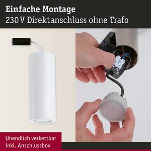 LED-Deckenleuchte Barrel Metall - Weiß - 1-flammig - Weiß