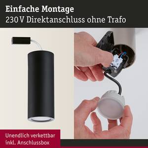 LED-Deckenleuchte Barrel Metall - Schwarz - 1-flammig - Schwarz