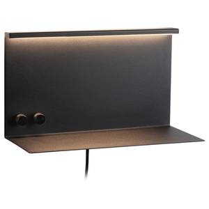 Wandlamp Jarina met USB metaal - zwart - 2 lichtbronnen - Zwart