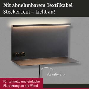 Wandleuchte Jarina mit USB Metall - Schwarz - 2-flammig - Schwarz